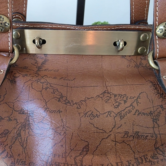 Patricia Nash Benvenuto European Map Tote  100% Full Grain Leather - Picture 4 of 15